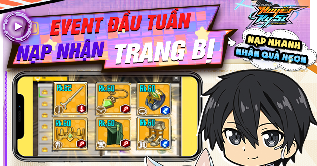 Event outgame Đầu tuần - Nạp nhận Trang bị